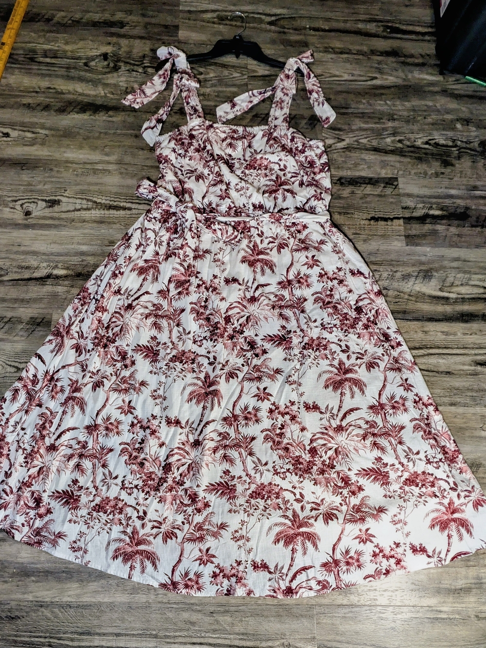 NWT LC Lauren Conrad Mauve Palm Toile  Kentucky Derby Midi Dress XL - Picture 3 of 16
